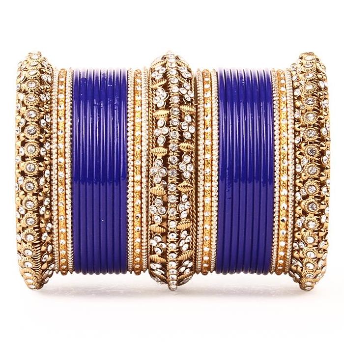 Set of 2 Bridal Matte Textured Bangle Set - Image 4