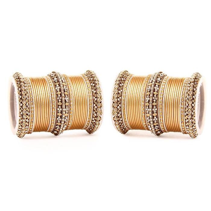 Set of 2 Bridal Matte Textured Bangle Set - Image 7