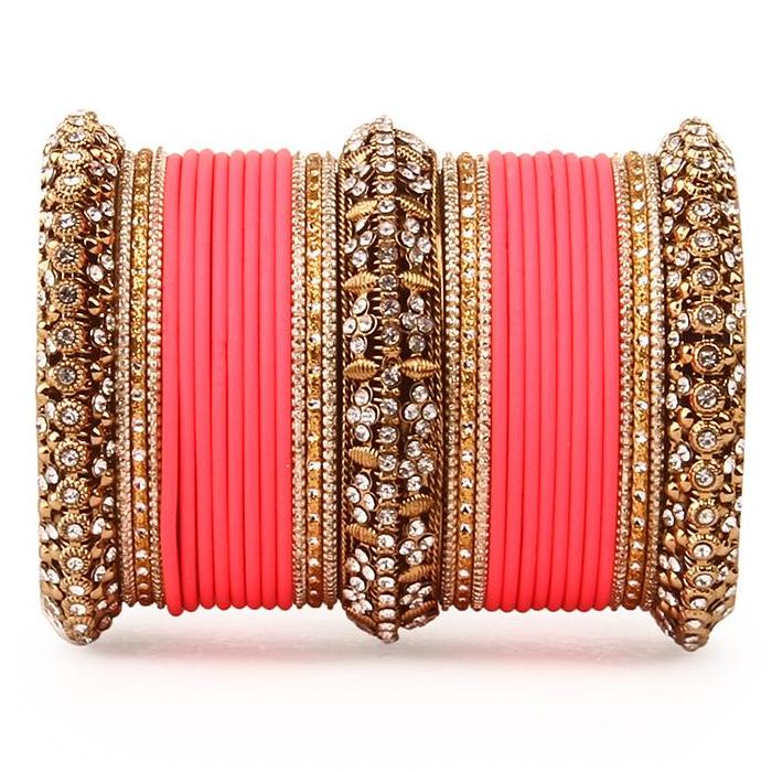 Set of 2 Bridal Matte Textured Bangle Set - Image 3