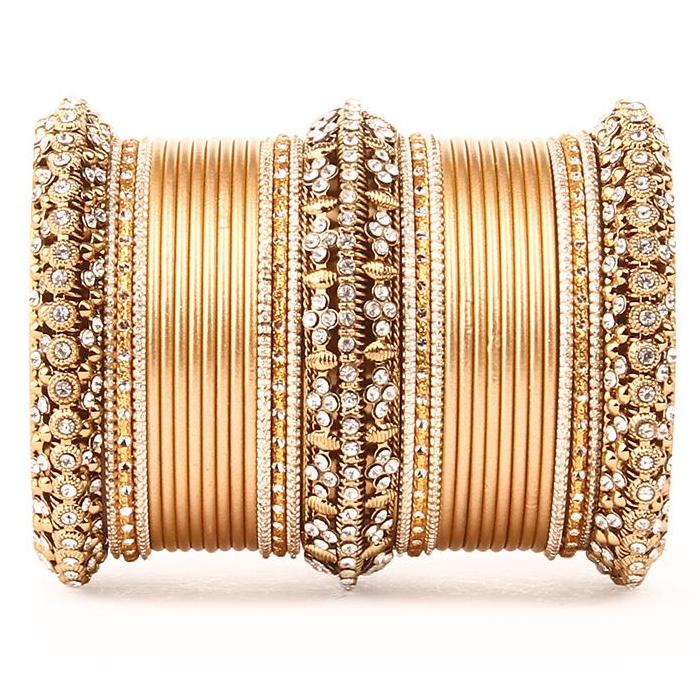 Set of 2 Bridal Matte Textured Bangle Set - Image 7