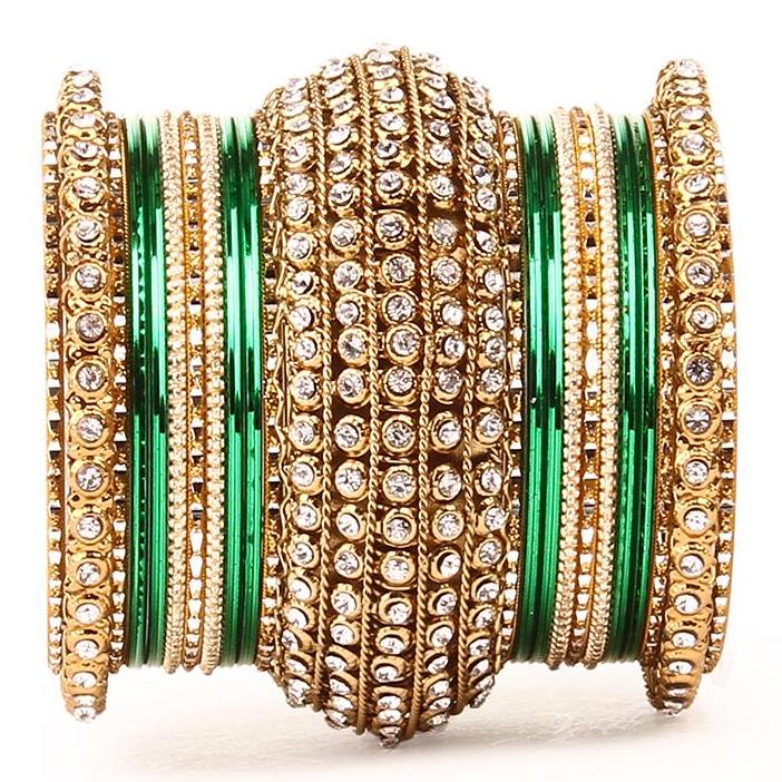 Set of 2 Colored Chakri Shining Bangle Set - Image 11