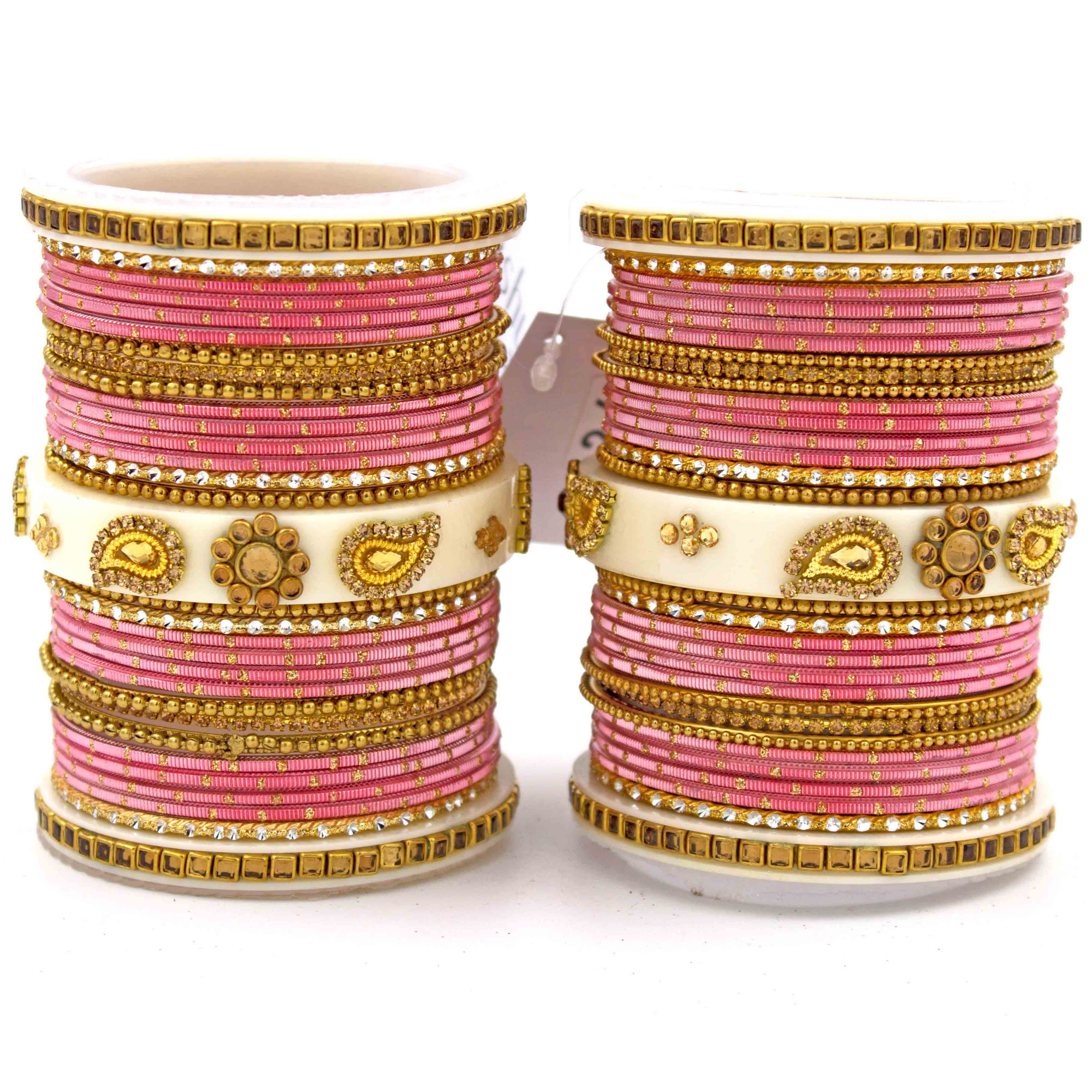 Traditonal Bridal Bangle set with golden dotted design - Image 5