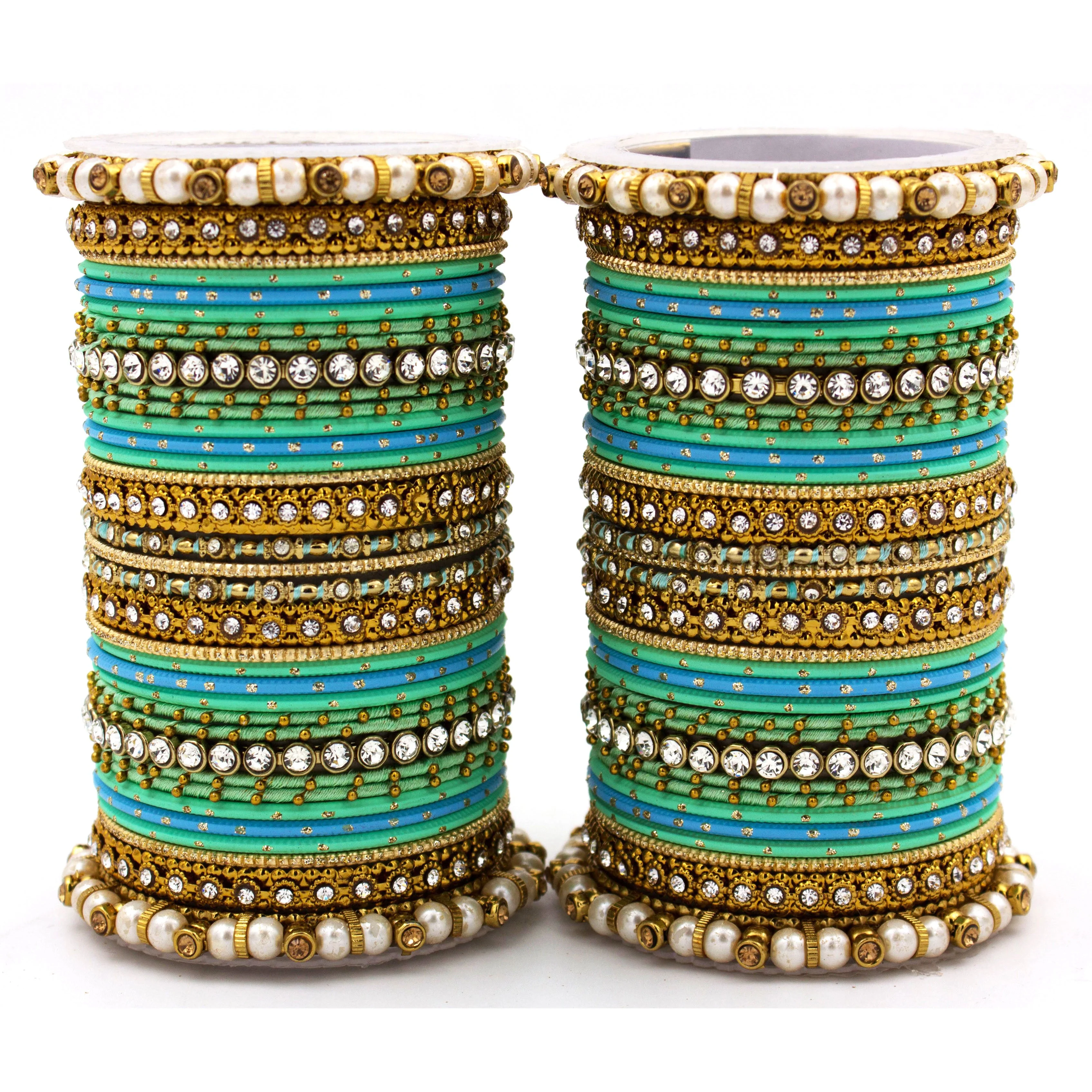 Set of 2 Fancy Bridal Bangle sets by Leshya - Image 8
