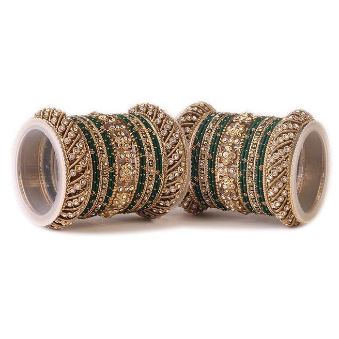 Set of 2 Traditional Colored Silk Thread Bangle Set - Image 4