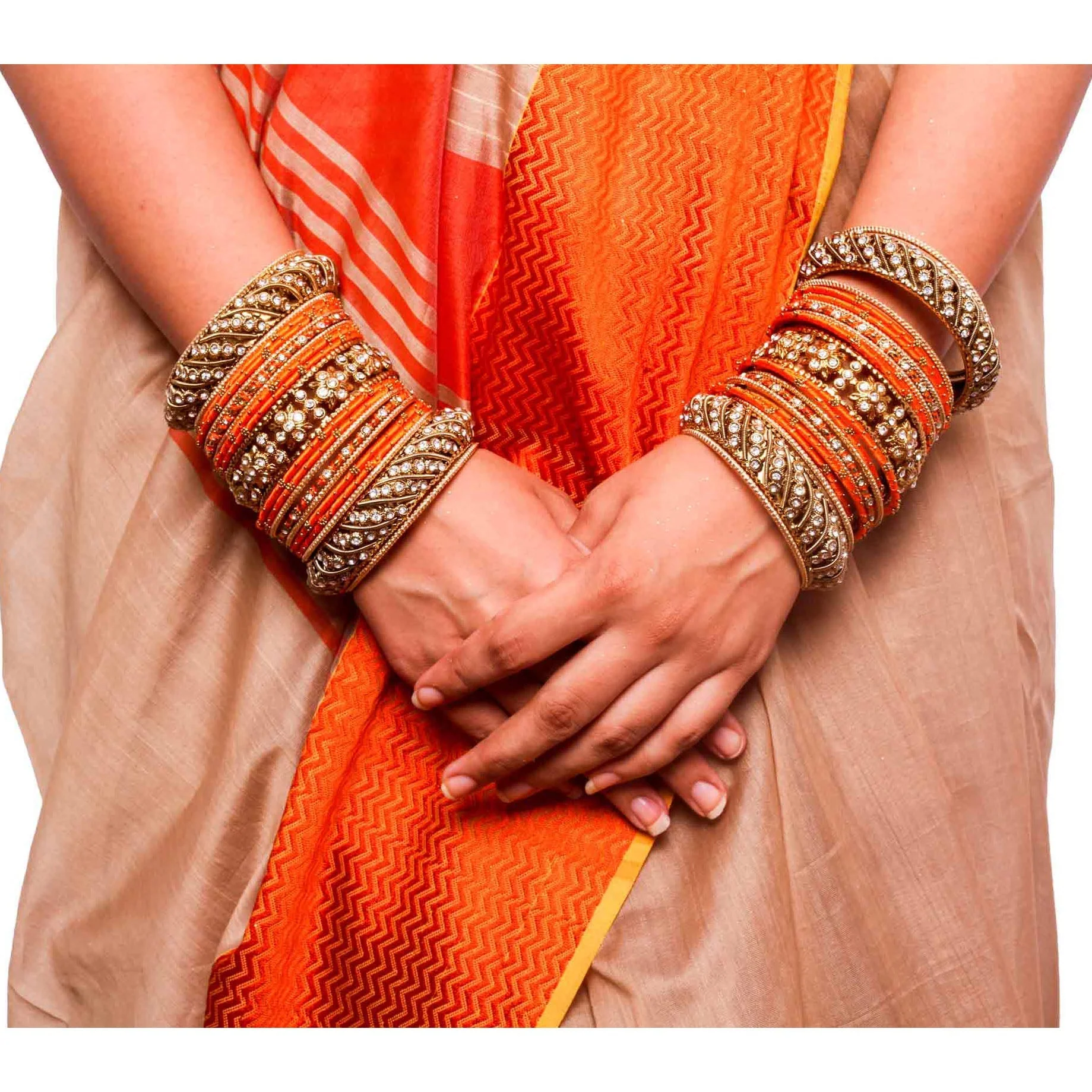 Set of 2 Traditional Colored Silk Thread Bangle Set - Image 15
