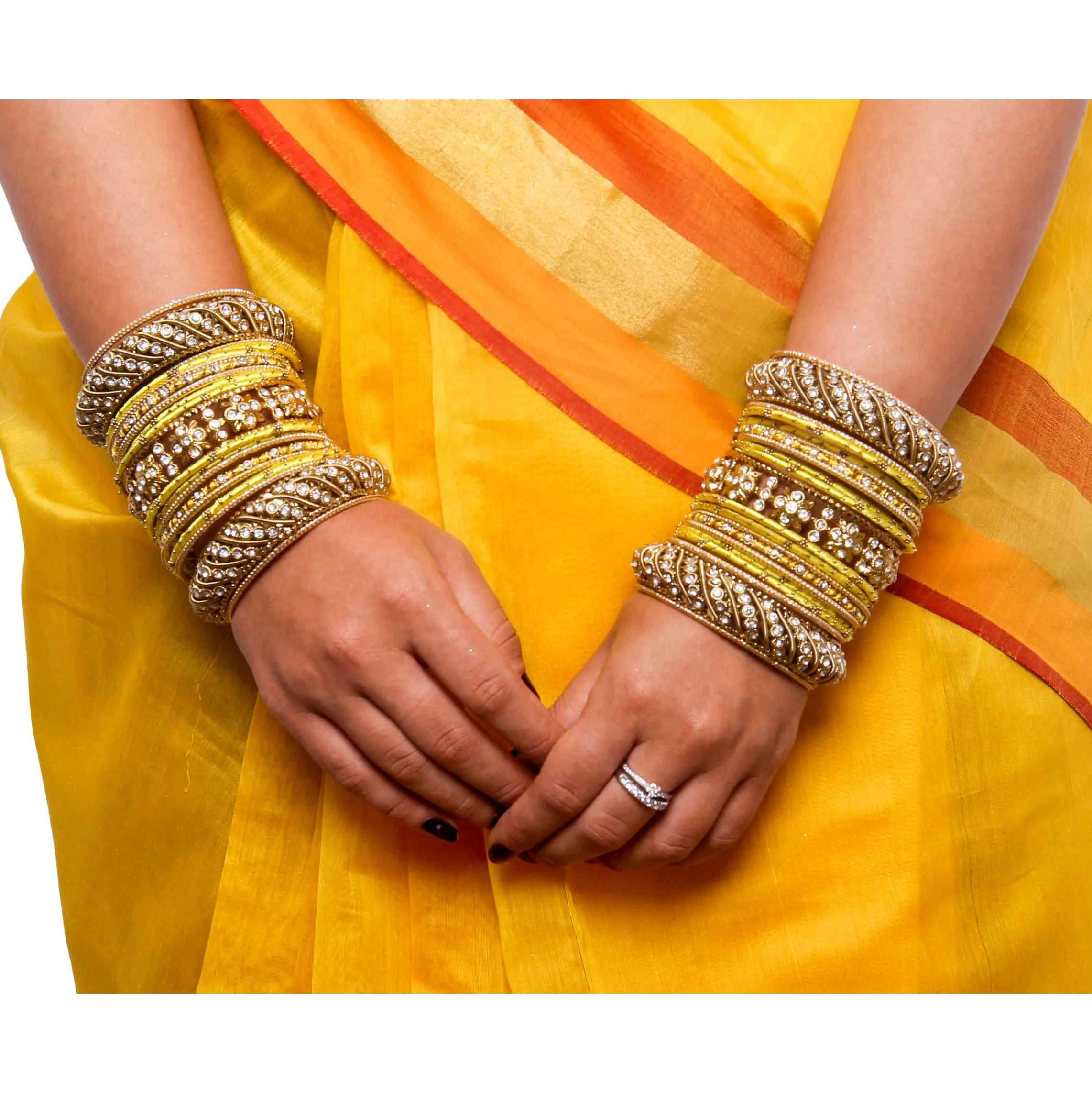 Set of 2 Traditional Colored Silk Thread Bangle Set - Image 6