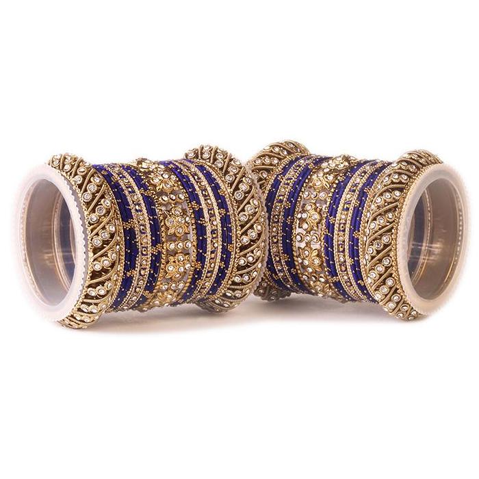 Set of 2 Traditional Colored Silk Thread Bangle Set - Image 10
