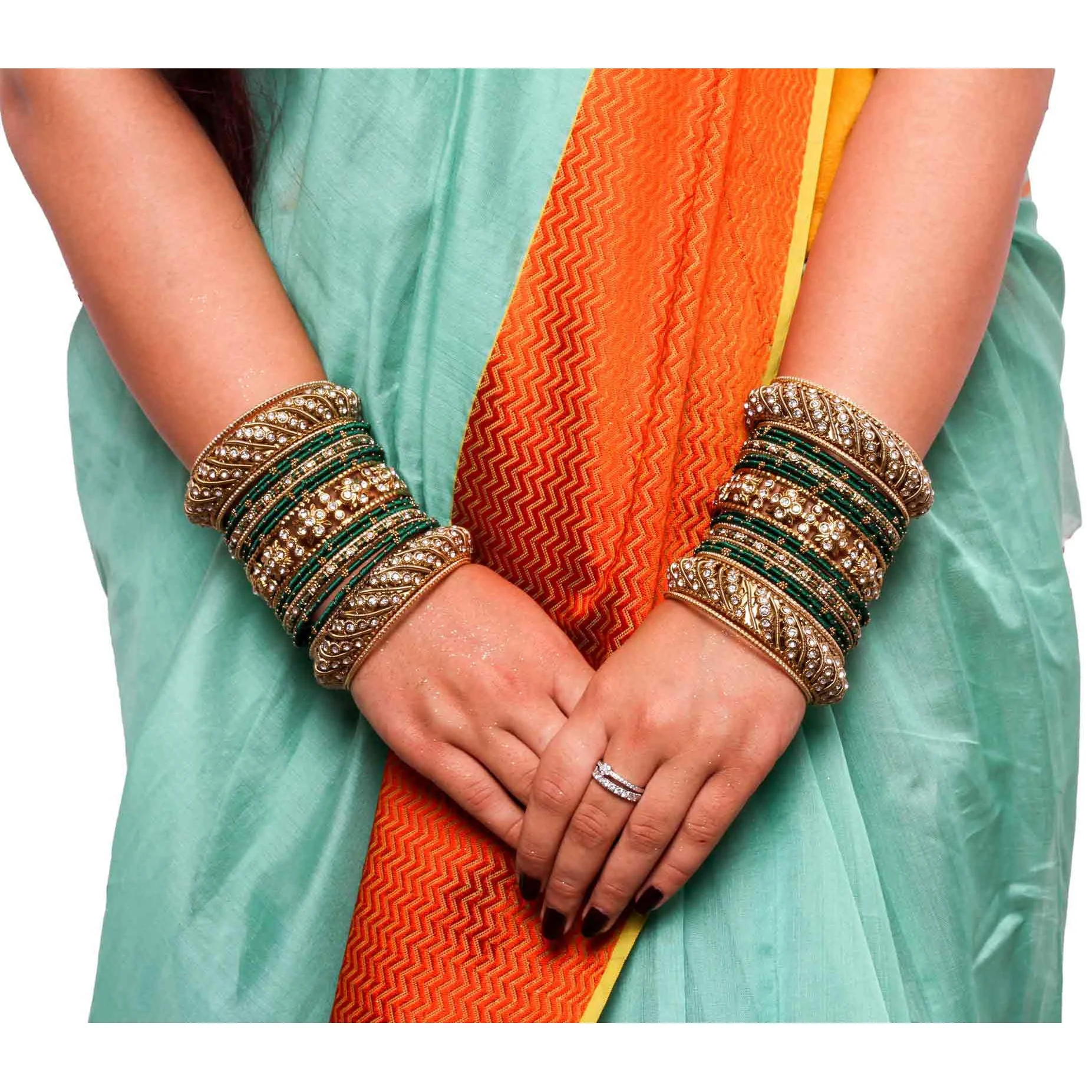 Set of 2 Traditional Colored Silk Thread Bangle Set - Image 5