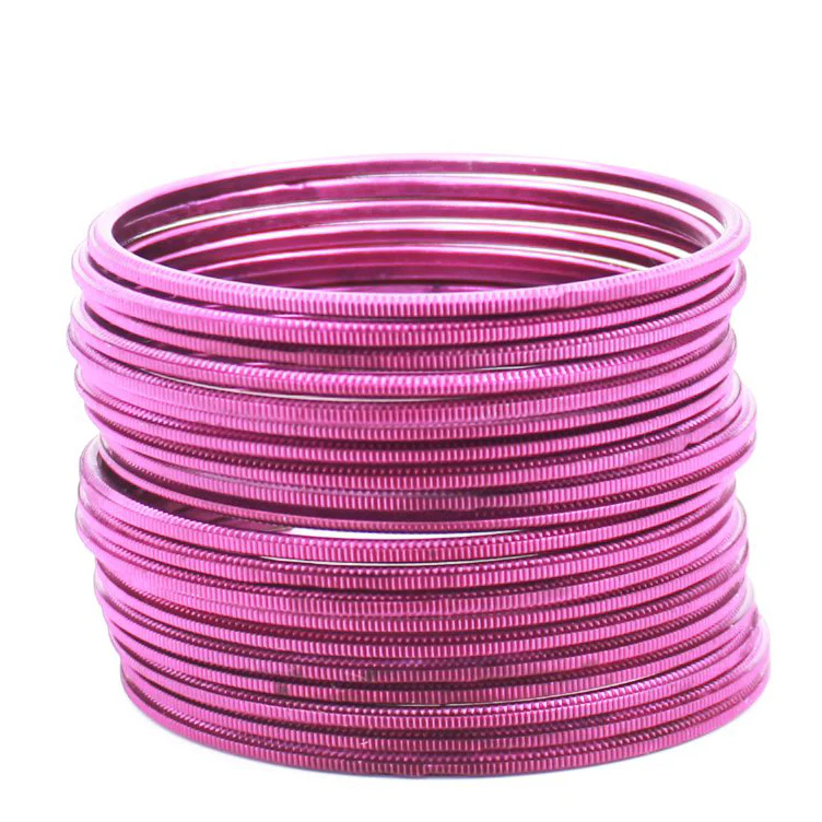 Set of 24 Dual Texture Metal Bangles by Leshya - Image 19