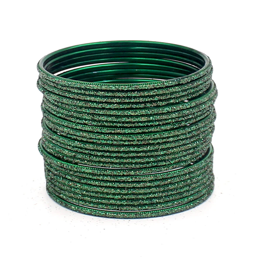 Set of 24 Glitter Bangles in Flat Shape by Leshya - Image 10