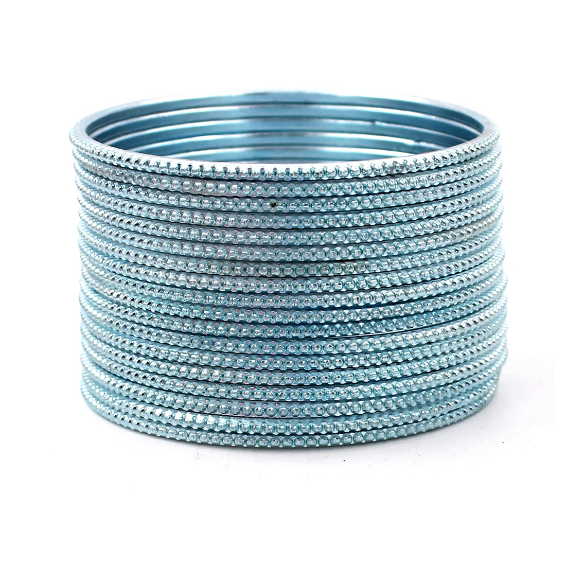 Set of 24 Plain Running Dotted One-Piece Metal Bangles by Leshya - Image 12