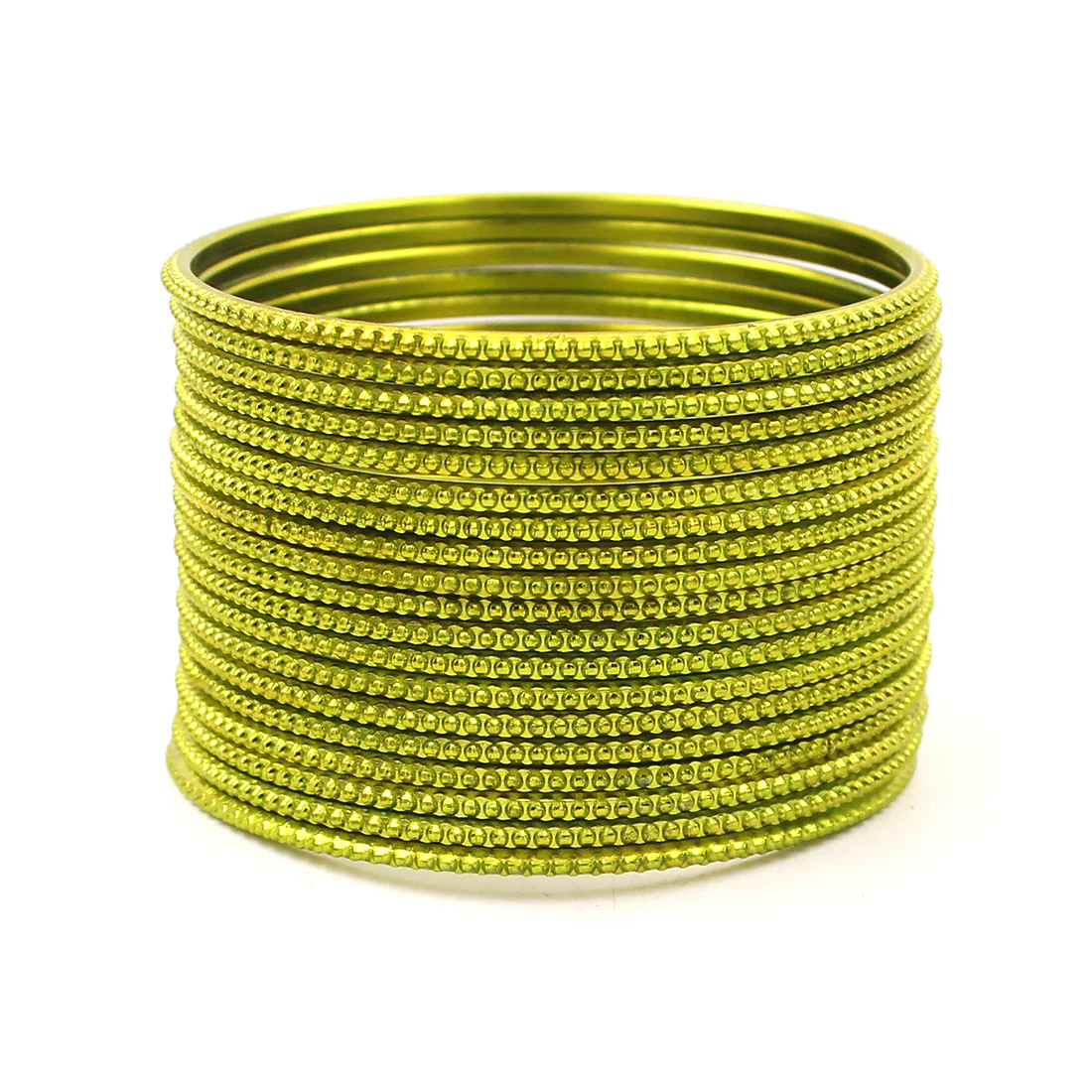 Set of 24 Plain Running Dotted One-Piece Metal Bangles by Leshya - Image 18