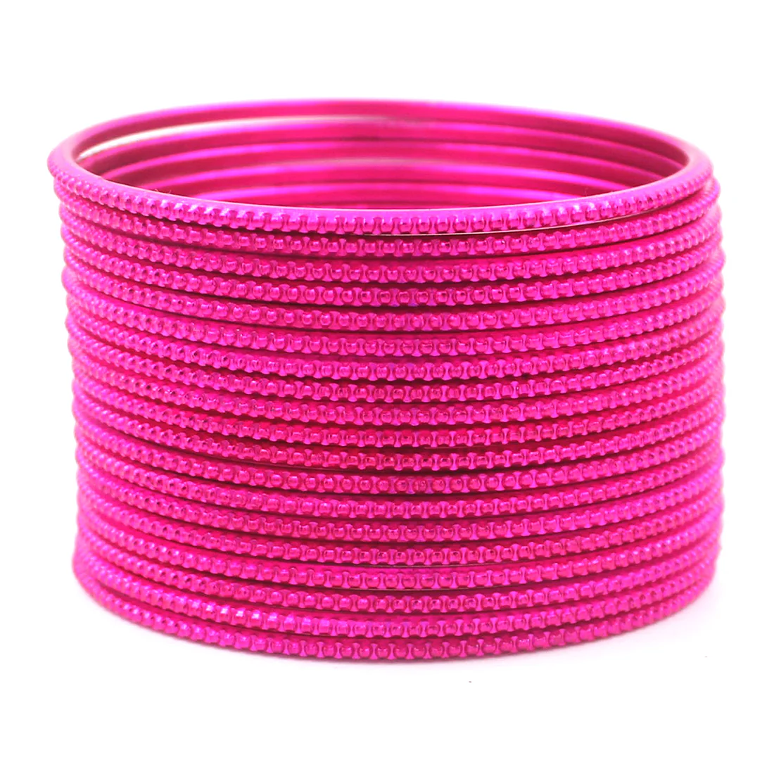 Set of 24 Plain Running Dotted One-Piece Metal Bangles by Leshya - Image 3