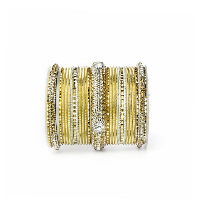 Set of 54 Shinning Metal Lac bangle set by Leshya - Image 15