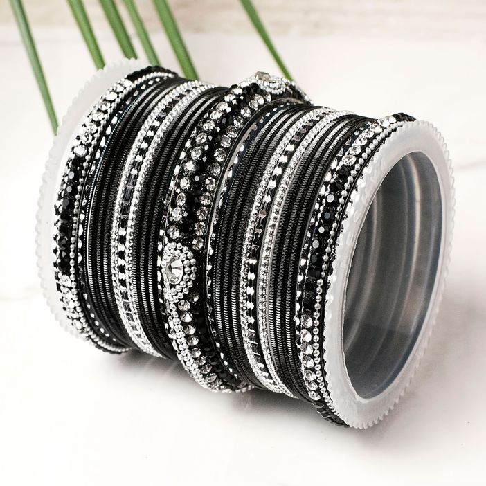Set of 54 Shinning Metal Lac bangle set by Leshya - Image 18