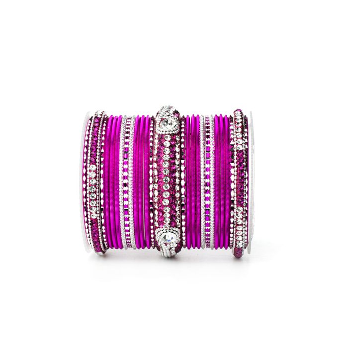 Set of 54 Shinning Metal Lac bangle set by Leshya - Image 6