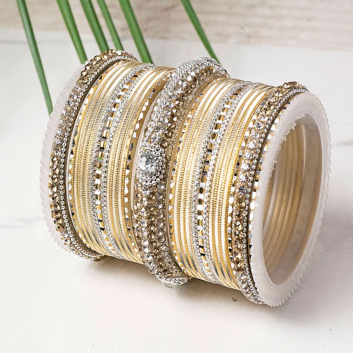 Set of 54 Shinning Metal Lac bangle set by Leshya - Image 6