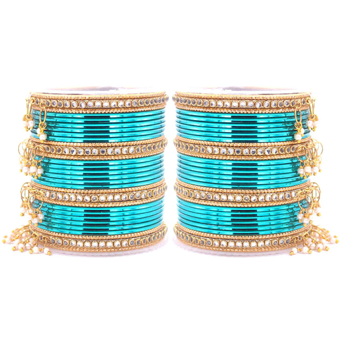 Shining Bangle Set with beaded Jhumki by Leshya - Image 16