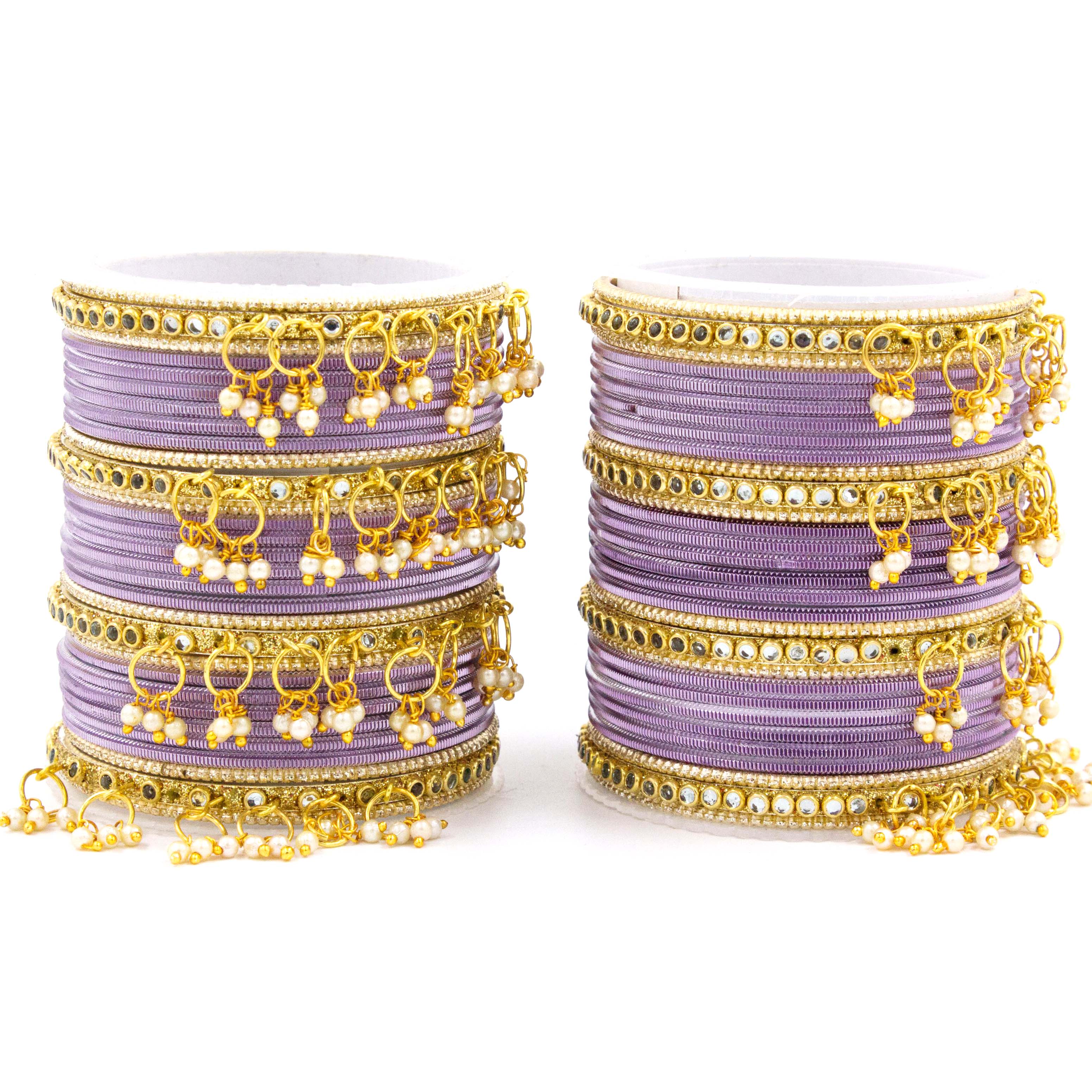 Shining Metal Bangle set with Jhumki for Both Hands by Leshya - Image 5