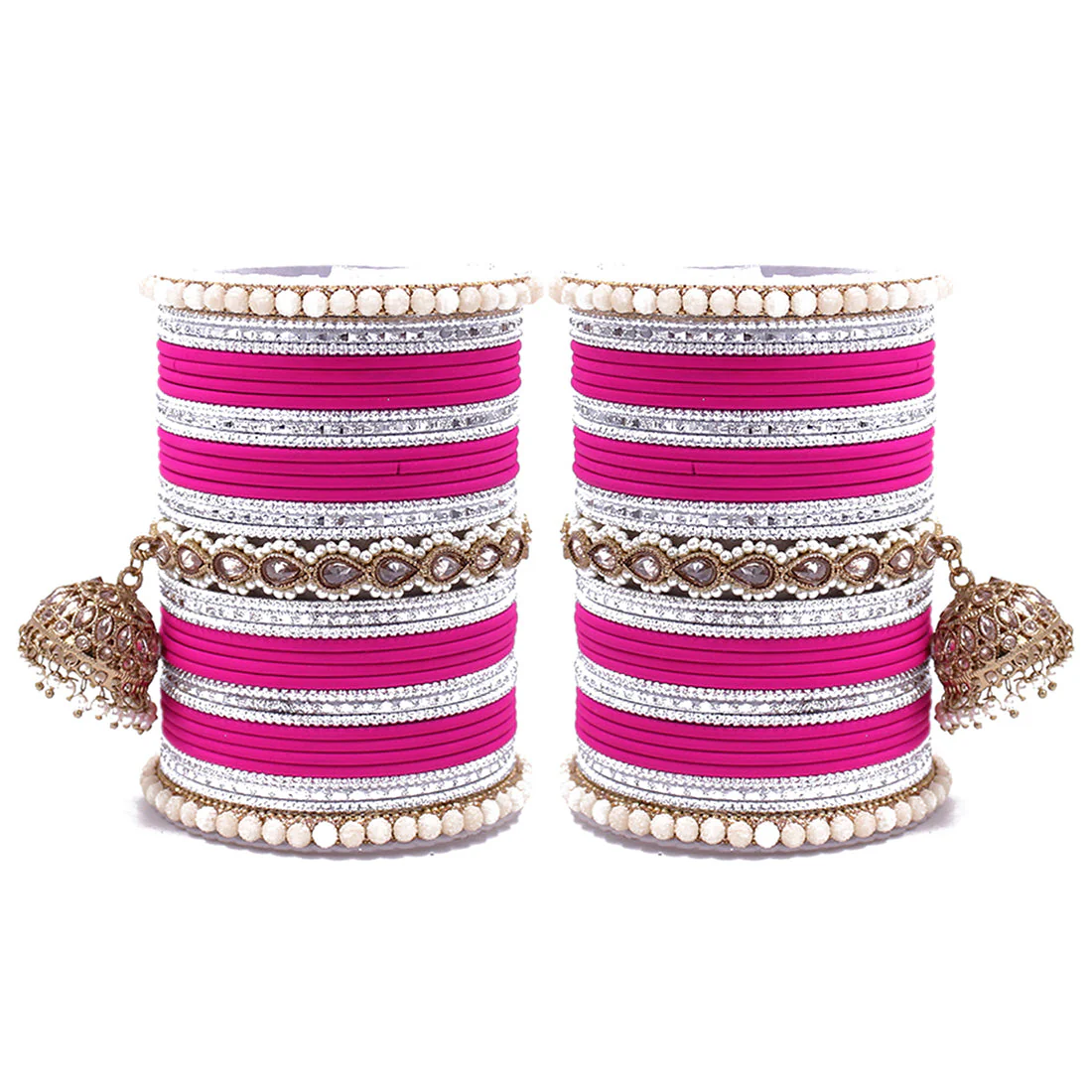 Traditional Ethnic Bangle Set with Jhumki by Leshya for women