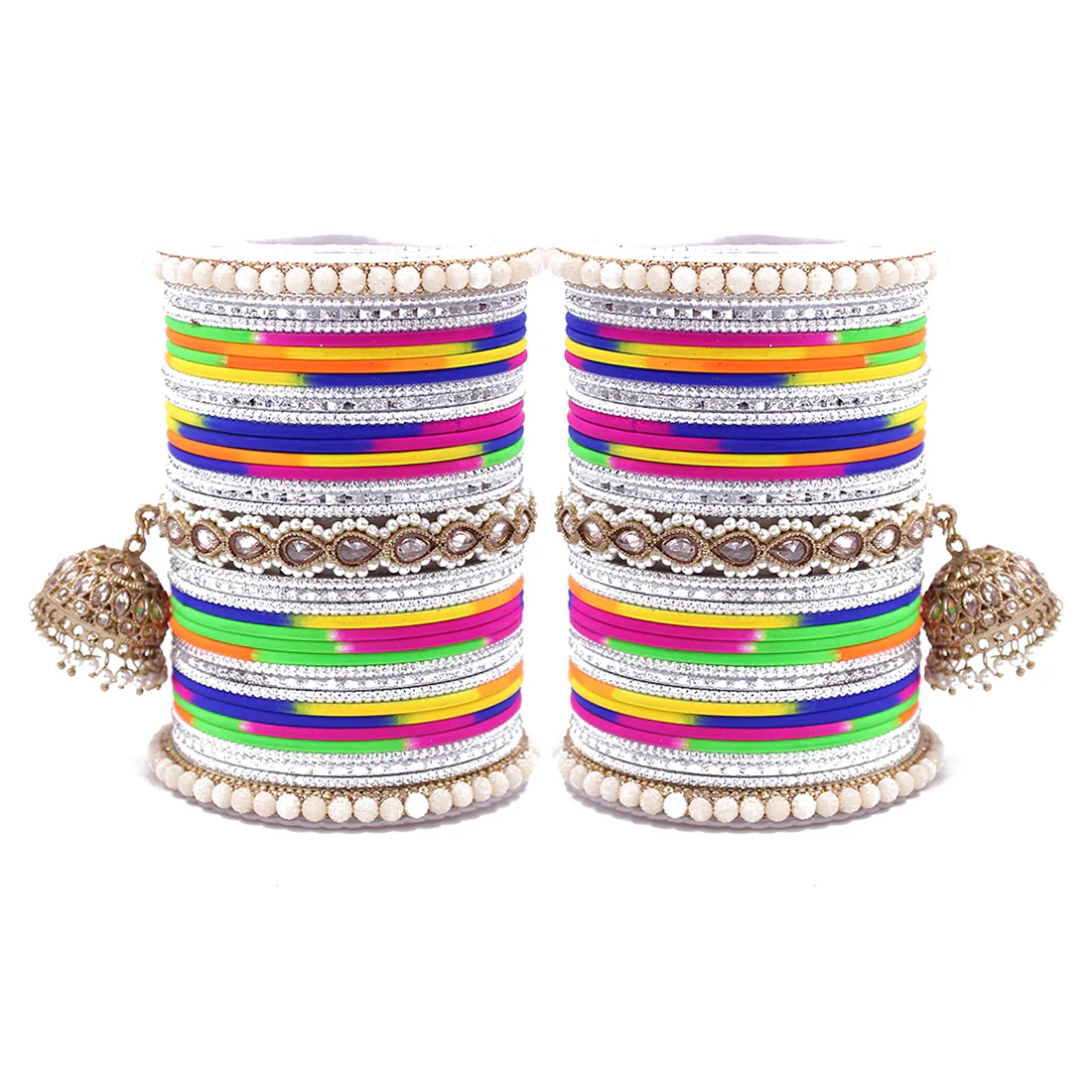 Traditional Ethnic Bangle Set with Jhumki by Leshya for women
