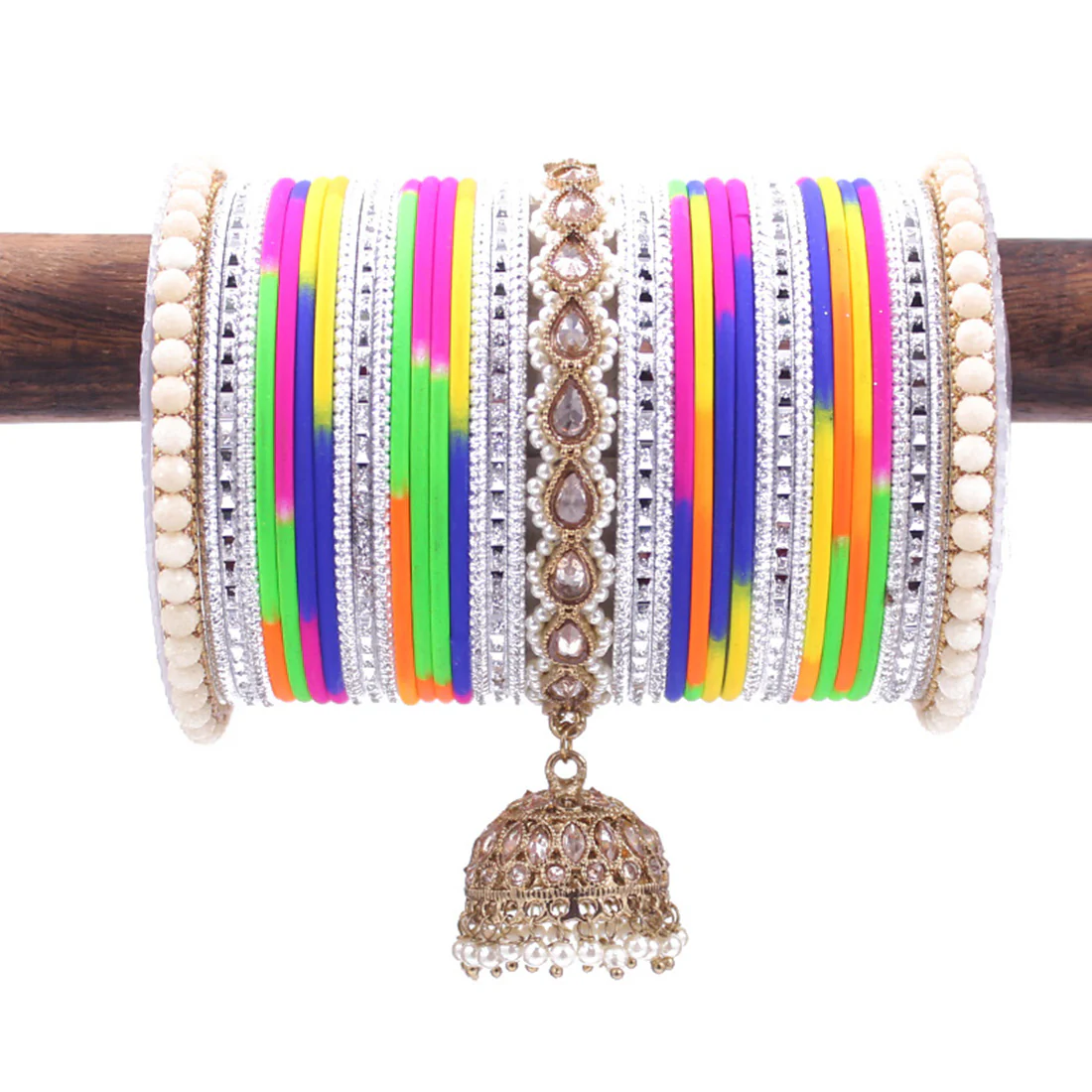 Traditional Ethnic Bangle Set with Jhumki by Leshya for women - Image 2