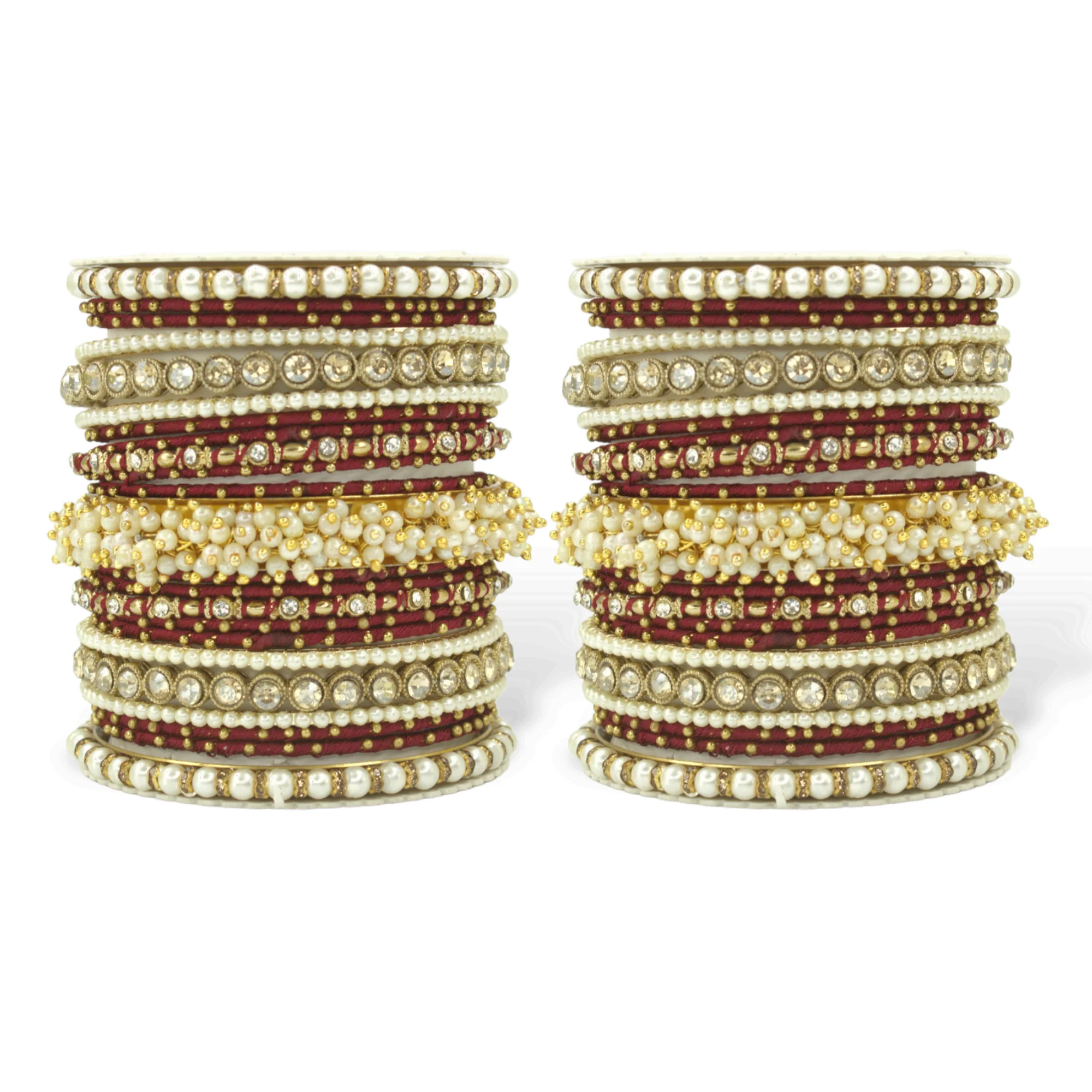 Traditional Gajra Bangle Set for 2 Hands by Leshya