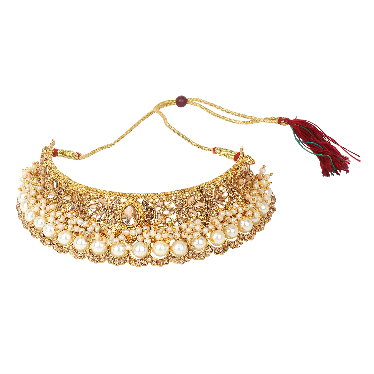 Traditional Golden Stone and Pearl and Bead border by Leshya - Image 2
