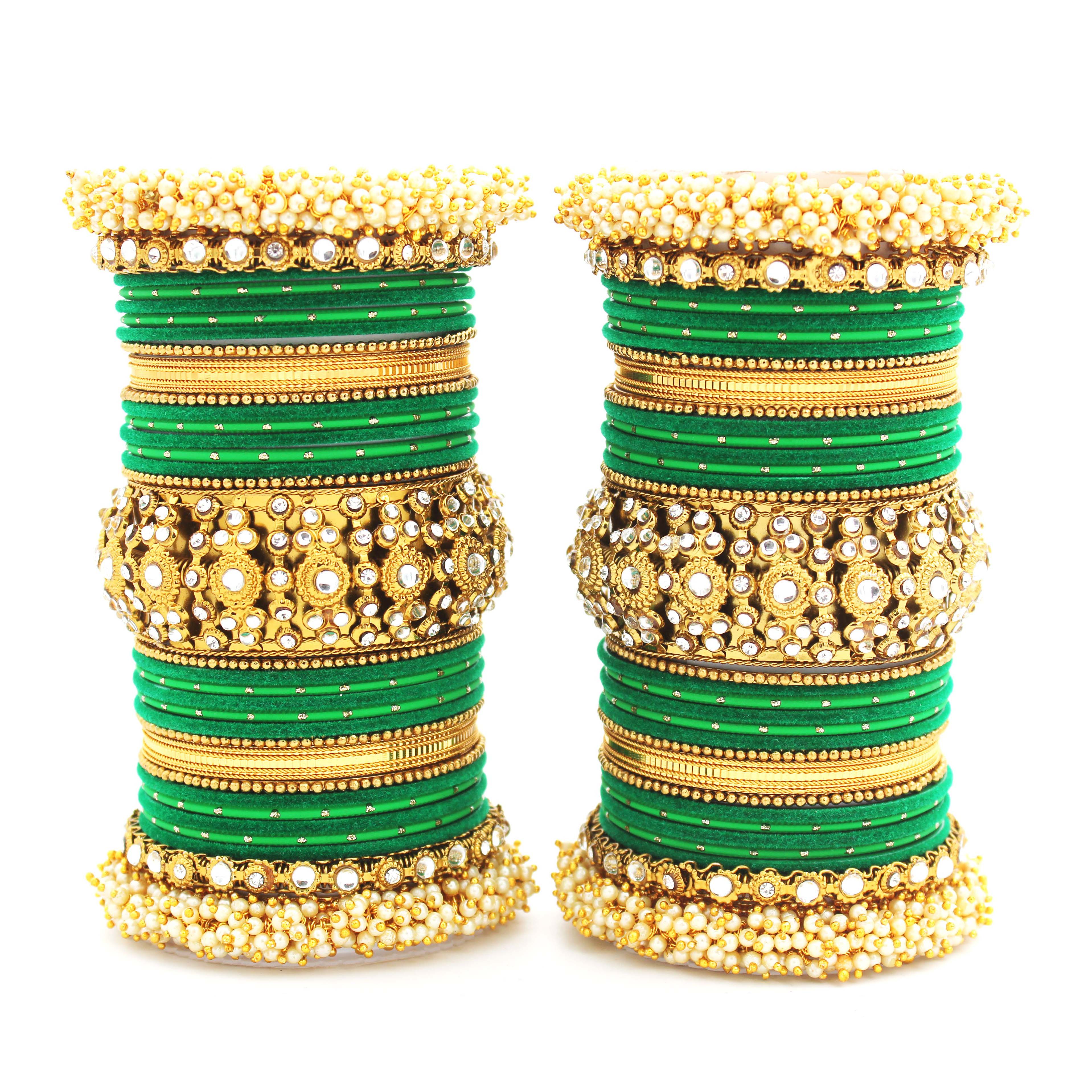 Traditional long bridal set by Leshya for both hands - Image 10