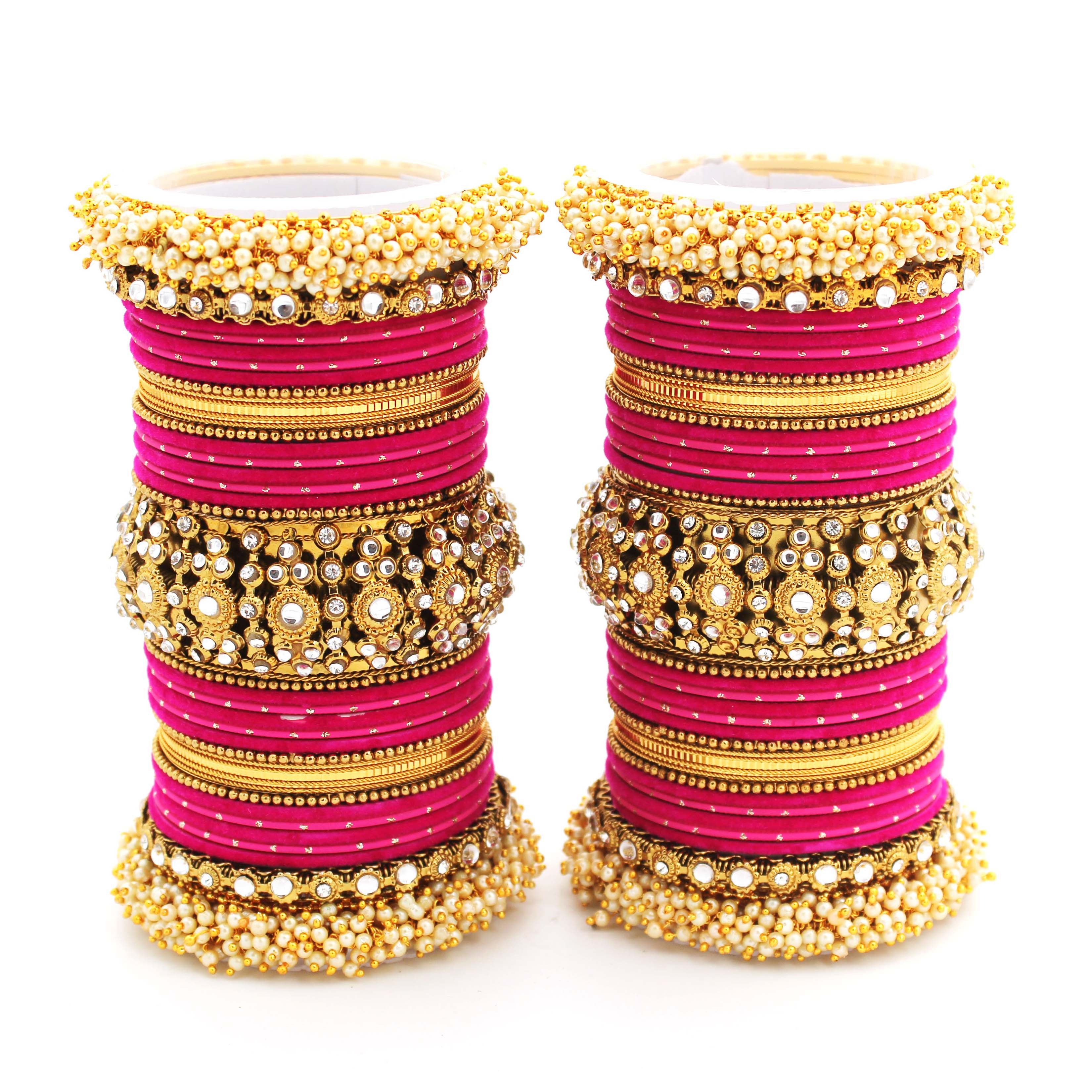 Traditional long bridal set by Leshya for both hands - Image 9