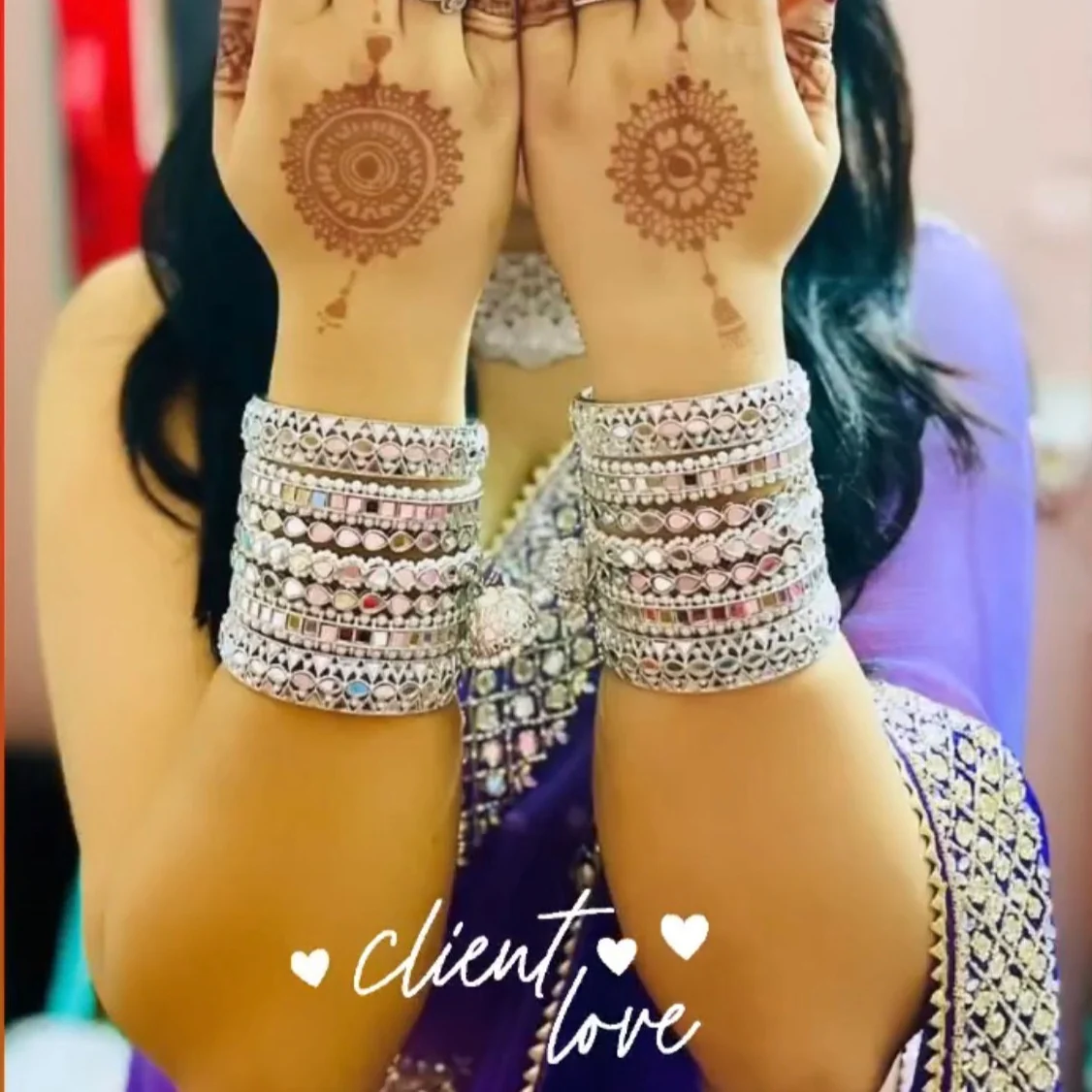Traditional Mirror Bangle Set with Jhumki by Leshya
