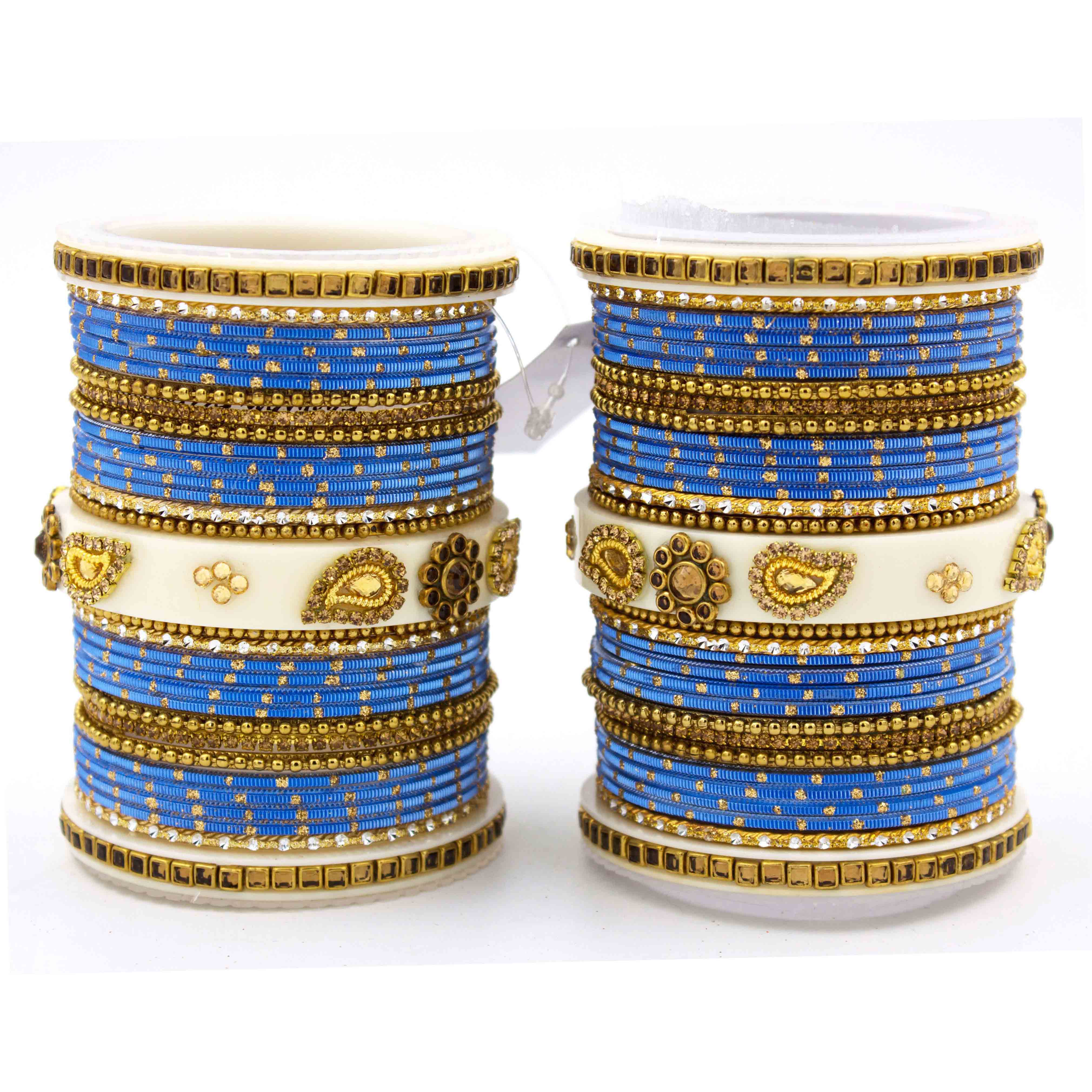 Traditonal Bridal Bangle set with golden dotted design - Image 7